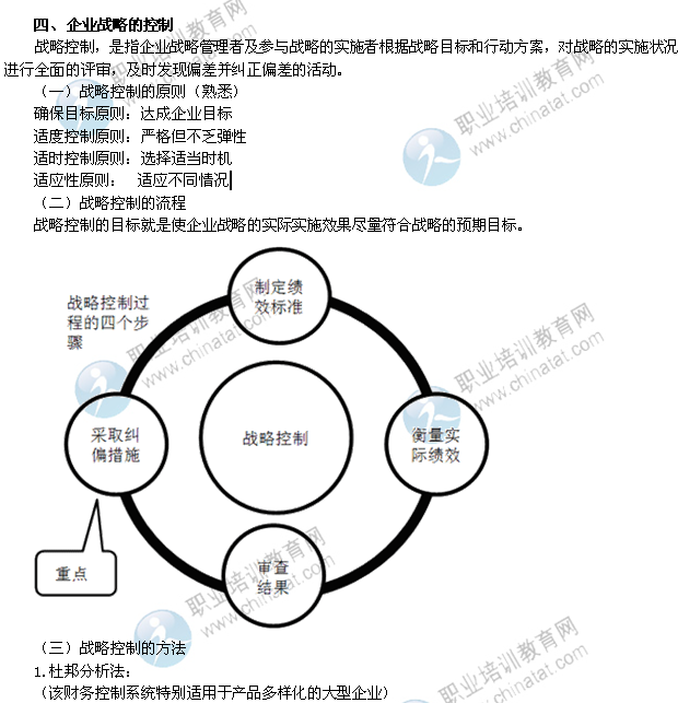 2014年中級經(jīng)濟師考試工商管理精講：企業(yè)戰(zhàn)略的控制