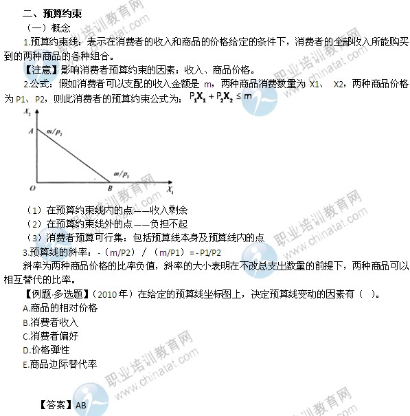 2014年中級(jí)經(jīng)濟(jì)師考試經(jīng)濟(jì)基礎(chǔ)知識(shí)精講：預(yù)算約束