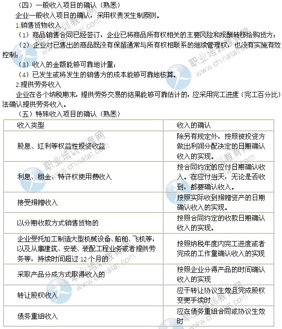 2014年中級經(jīng)濟(jì)師考試財(cái)政稅收精講：收入確認(rèn)