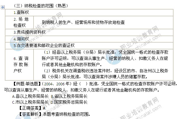 2014年中級經(jīng)濟(jì)師考試財政稅收精講：納稅檢查的概念