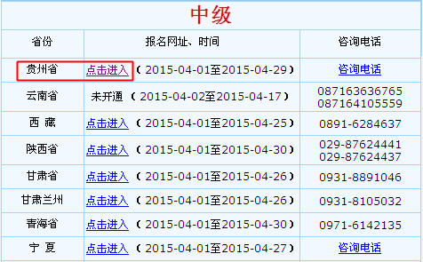 貴州2015年中級會計職稱報名入口已開通