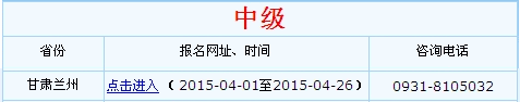 甘肅蘭州2015年中級(jí)會(huì)計(jì)職稱考試報(bào)名入口已開(kāi)通