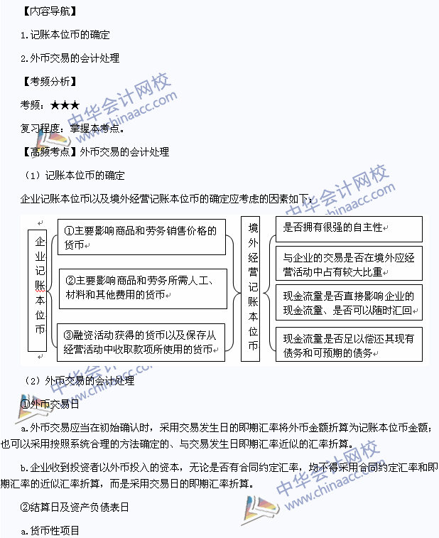 中級(jí)職稱高頻考點(diǎn)：外幣交易的會(huì)計(jì)處理