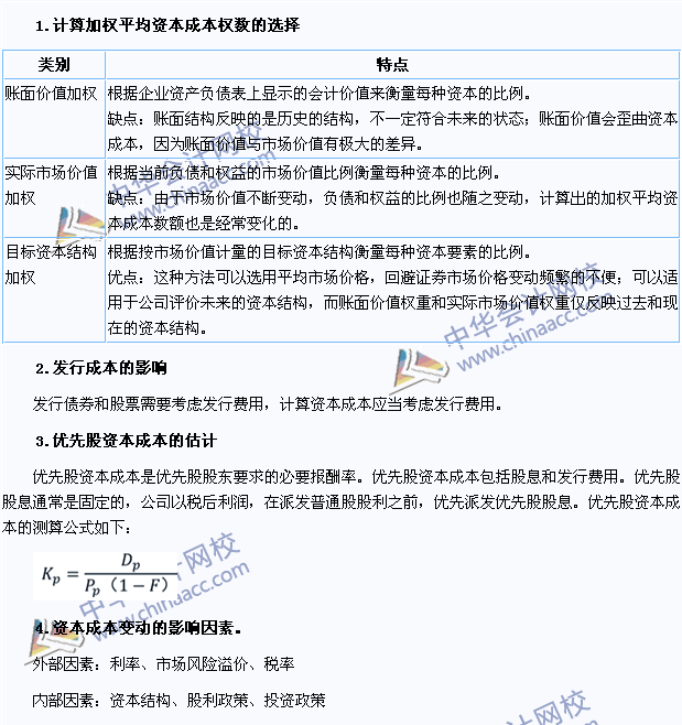 2015注會(huì)財(cái)務(wù)成本管理高頻考點(diǎn)：加權(quán)平均資本成本的計(jì)算