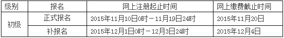 新疆2016初級職稱考試報名時間11月10日起