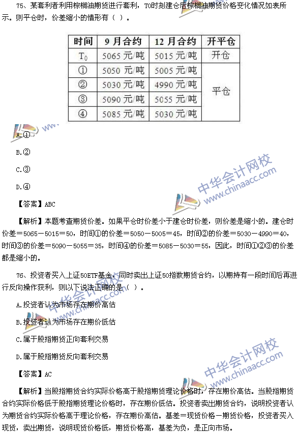 期貨從業(yè)資格考試《期貨基礎(chǔ)知識(shí)》樣卷多選題