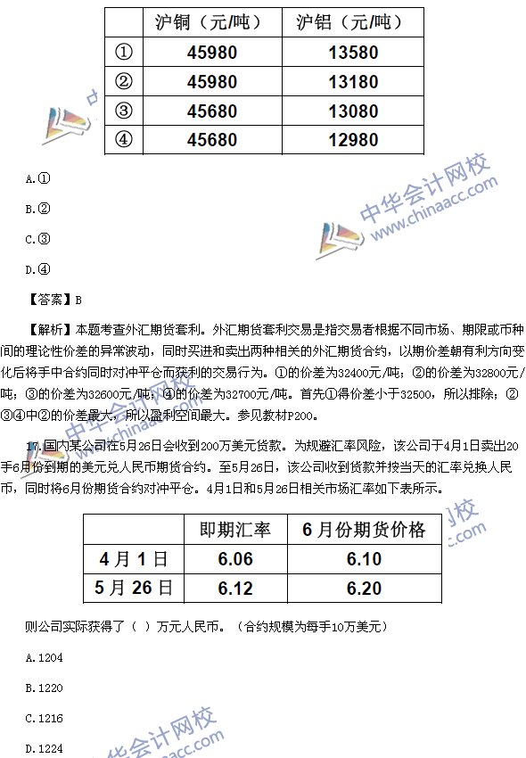 2016年期貨從業(yè)資格考試《期貨基礎知識》樣卷單選題二