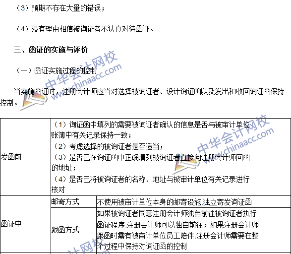 2016注冊會計(jì)師《審計(jì)》高頻考點(diǎn)：函證