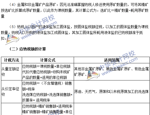 2016注冊會計師《稅法》高頻考點：資源稅應納稅額的計算 