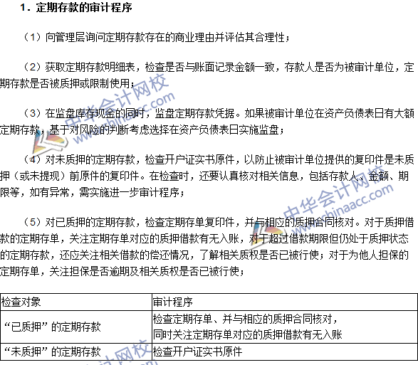 2016注冊會計師《審計》高頻考點：其他貨幣資金的實質(zhì)性程序