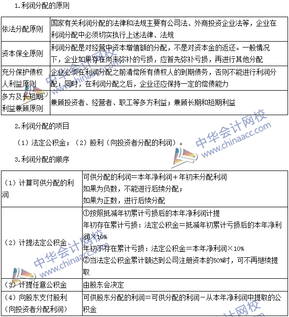 2016注會《財務(wù)成本管理》高頻考點：利潤分配的項目和順序