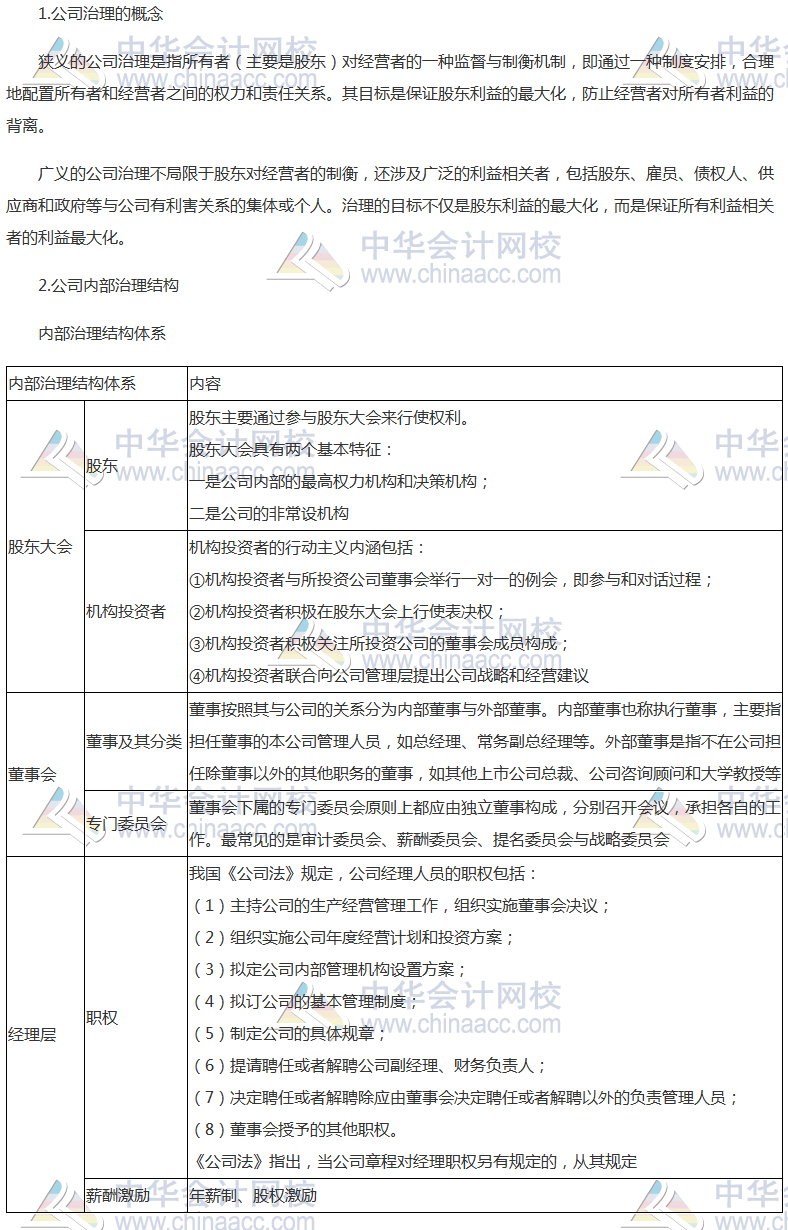 注會《公司戰(zhàn)略》高頻考點(diǎn)：公司治理