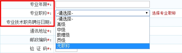 北京經(jīng)濟(jì)師報名“專業(yè)年限及職稱聘任”填寫