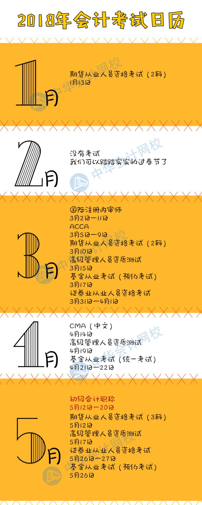 2018年會計(jì)金融考試日歷出爐 趕緊收藏啦