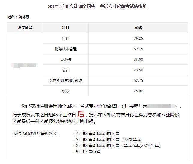 2017年注冊會計師考試全科通過學(xué)員光榮榜