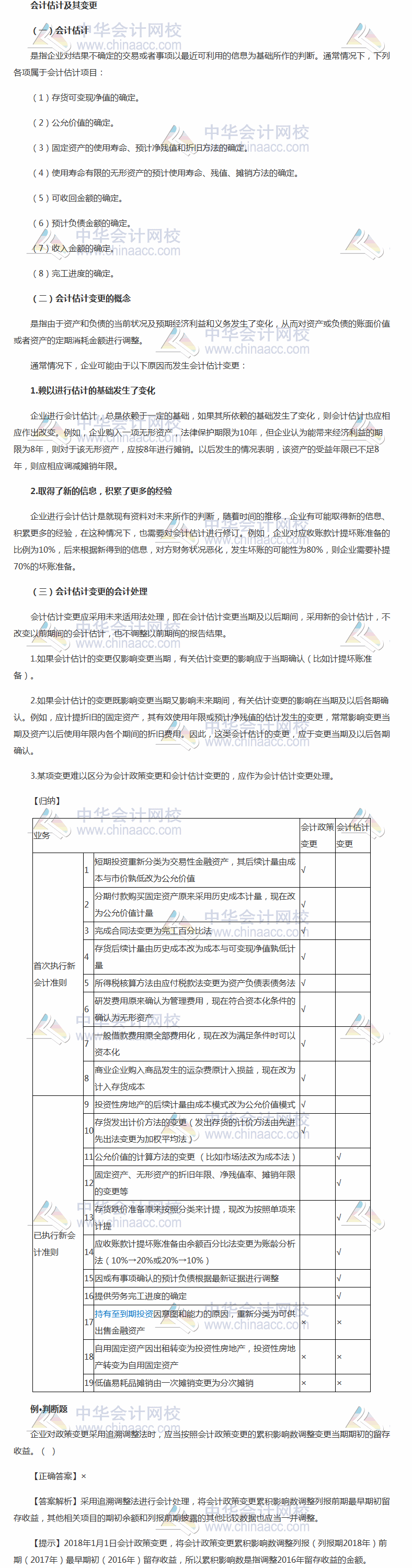 2018《中級會計(jì)實(shí)務(wù)》考前每日學(xué)習(xí)任務(wù)：會計(jì)估計(jì)及其變更 