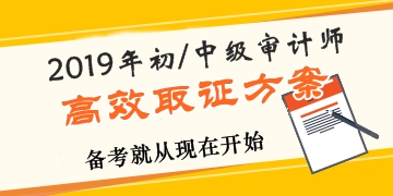 2019年審計師高效取證招生方案上線 早報名早學習！ 