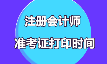 2019年注冊會計師考試準(zhǔn)考證打印時間