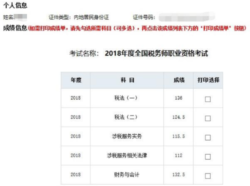 稅務師成績單2
