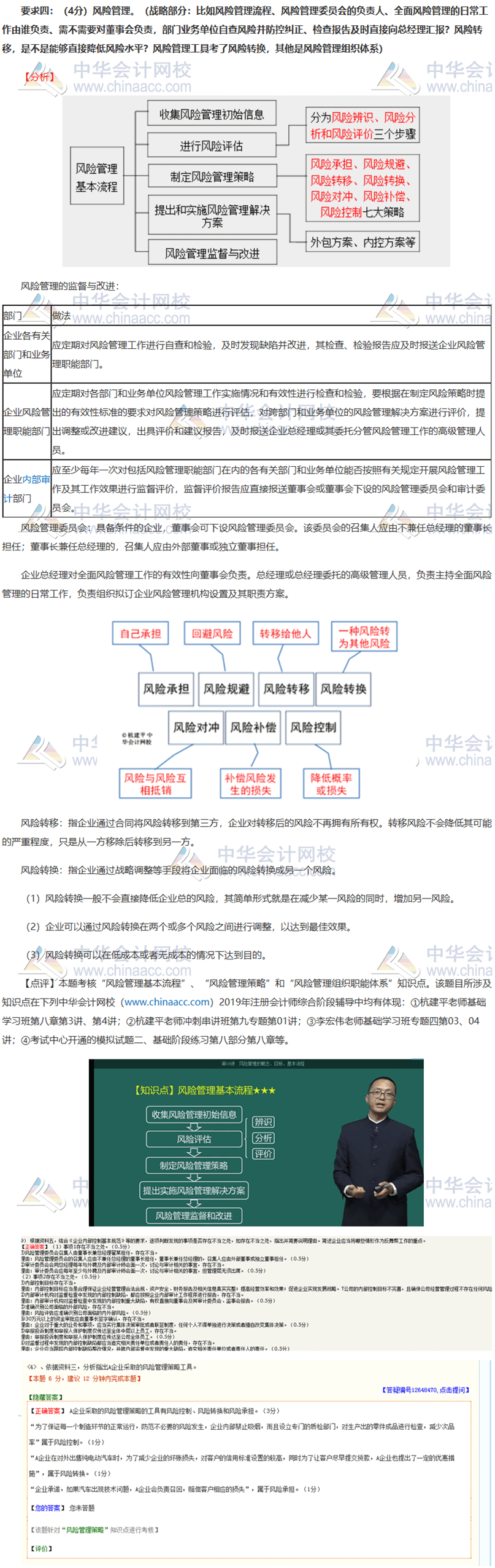 2019年注會(huì)職業(yè)能力綜合測試（二）試題涉及知識(shí)點(diǎn)