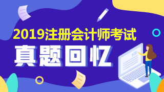 2019年注會會計及答案 