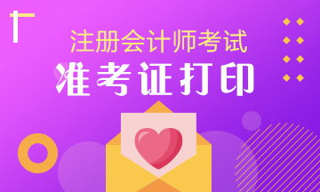 注冊(cè)會(huì)計(jì)師準(zhǔn)考證 2019年