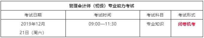 2019年管理會(huì)計(jì)師（初級(jí)）12月21日考點(diǎn)詳細(xì)信息