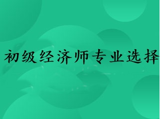 初級經(jīng)濟師專業(yè)選擇