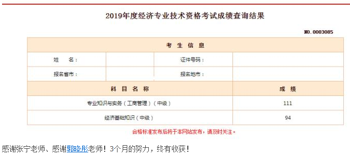經(jīng)濟(jì)師考生成績(jī)6