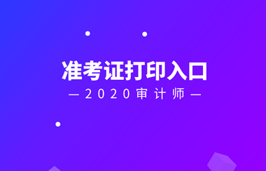 2020審計師準考證打印入口