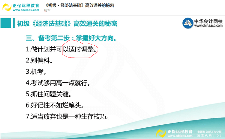 楊軍老師三步法教你順利通過初級(jí)職稱《經(jīng)濟(jì)法基礎(chǔ)》