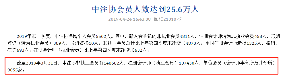 中注協(xié)重要數(shù)據(jù)透漏：2020年CPA將“擴招”？！