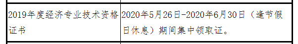 2019海南中級經(jīng)濟師證書領(lǐng)取