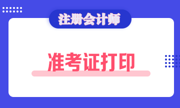 2020年cpa準(zhǔn)考證什么時候打??？