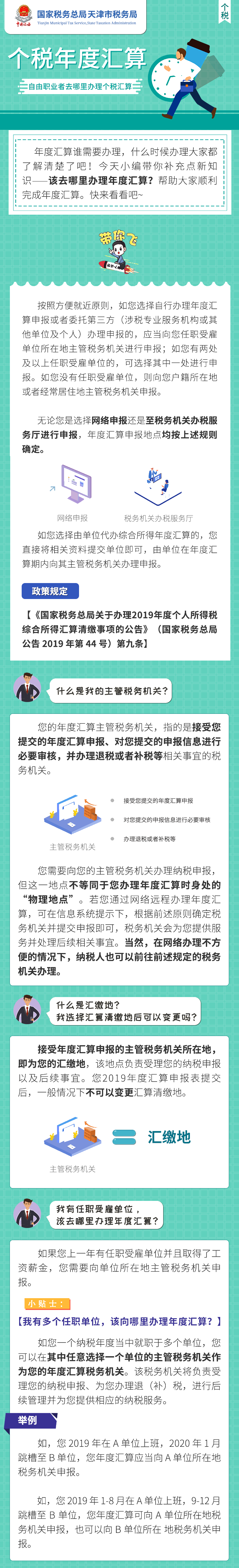 個稅年度匯算：自由職業(yè)者去哪里辦理個稅匯算？