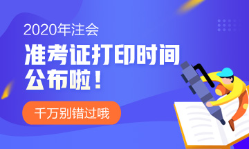 鶴壁2020年注會準(zhǔn)考證打印時間