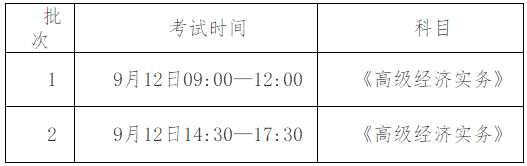 畢節(jié)高級經(jīng)濟師考試時間