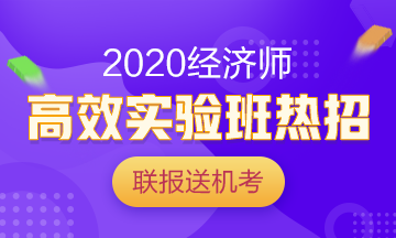 2020經濟師高效實驗班熱招中