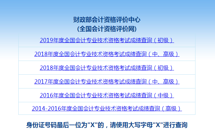 中級會計職稱考試成績查詢入口及查詢步驟指導