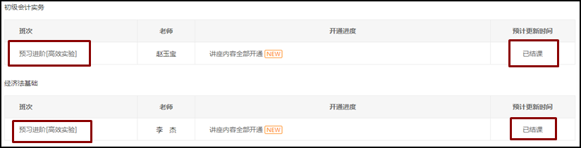 好消息！2021初級會計高效實驗班預(yù)習(xí)階段課程全部開通