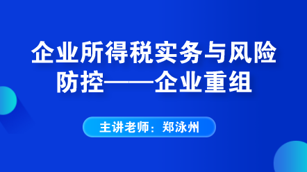 企業(yè)所得稅實(shí)務(wù)與風(fēng)險防控——企業(yè)重組 (1)