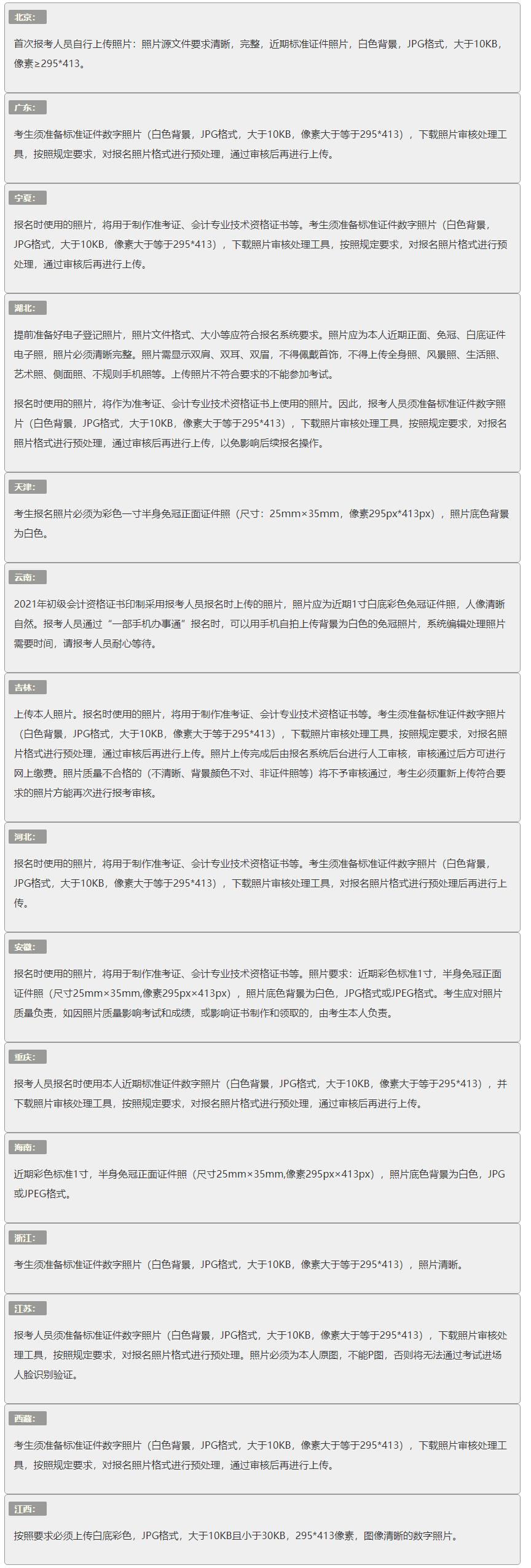 注意！2021年各地初級會計考試報名照片上傳有要求！_初級會計職稱_正保會計網(wǎng)校