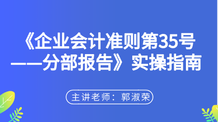 《企業(yè)會計準(zhǔn)則第35號——分部報告》實操指南