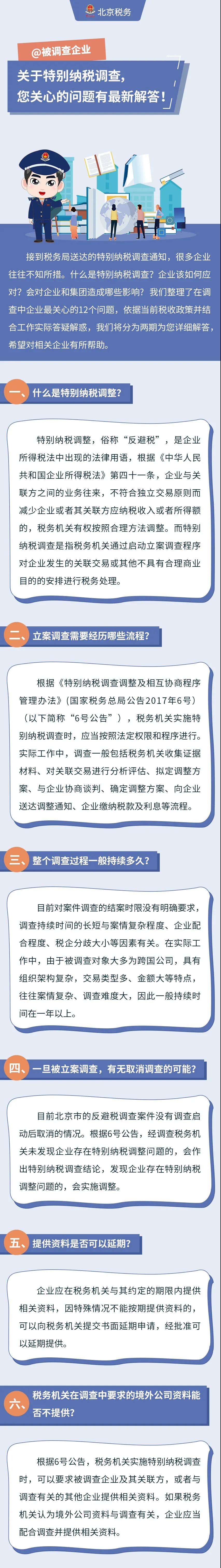 @被調(diào)查企業(yè)：關(guān)于特別納稅調(diào)查，您關(guān)心的問(wèn)題有最新解答！