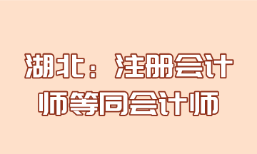 湖北CPA福利政策：注冊(cè)會(huì)計(jì)師證書(shū)等同會(huì)計(jì)師