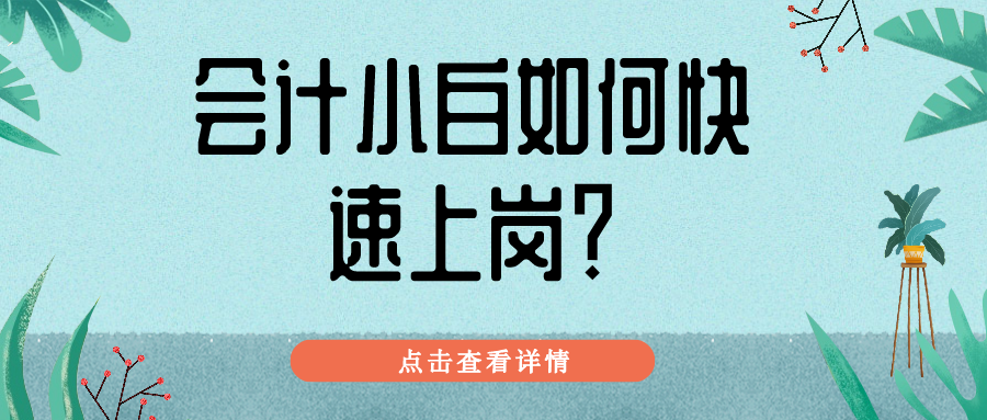 一篇讓財(cái)會(huì)小白不再迷茫 快速上崗！記得收藏