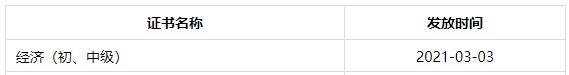成都2020年初中級經(jīng)濟師證書發(fā)放時間