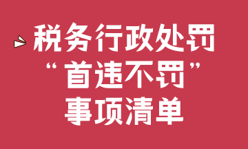 稅務(wù)行政處罰“首違不罰”事項(xiàng)清單