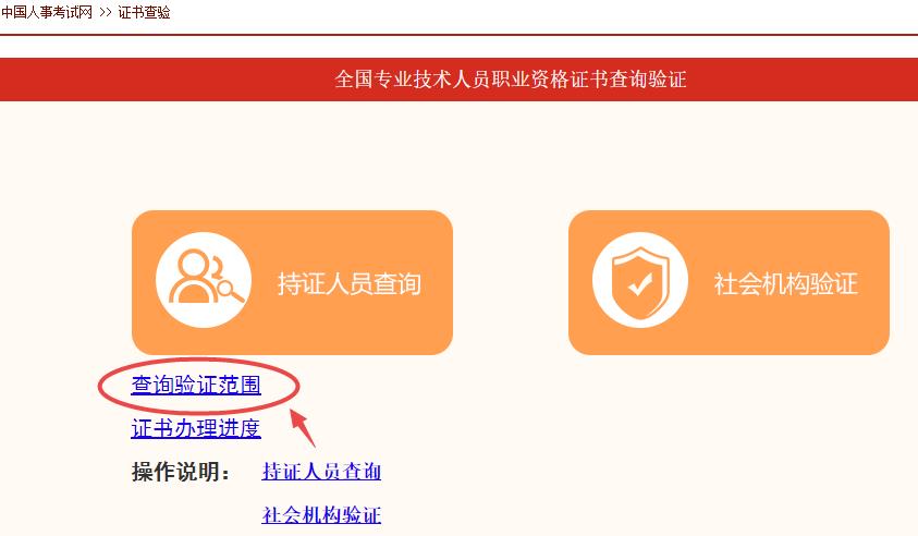 中國(guó)人事考試網(wǎng)資格證書(shū)查詢驗(yàn)證范圍