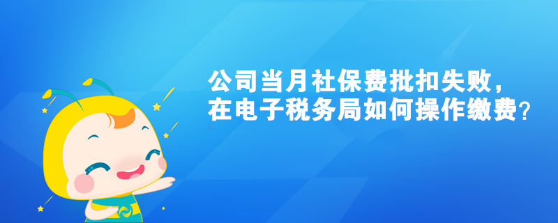 公司當(dāng)月社保費批扣失敗，在電子稅務(wù)局如何操作繳費？